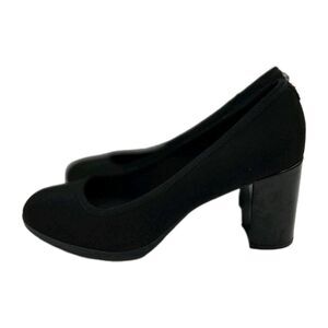 Anne Klein Iflex Akcarole Black Pumps Heels Size 10m Textile Block Style Heel